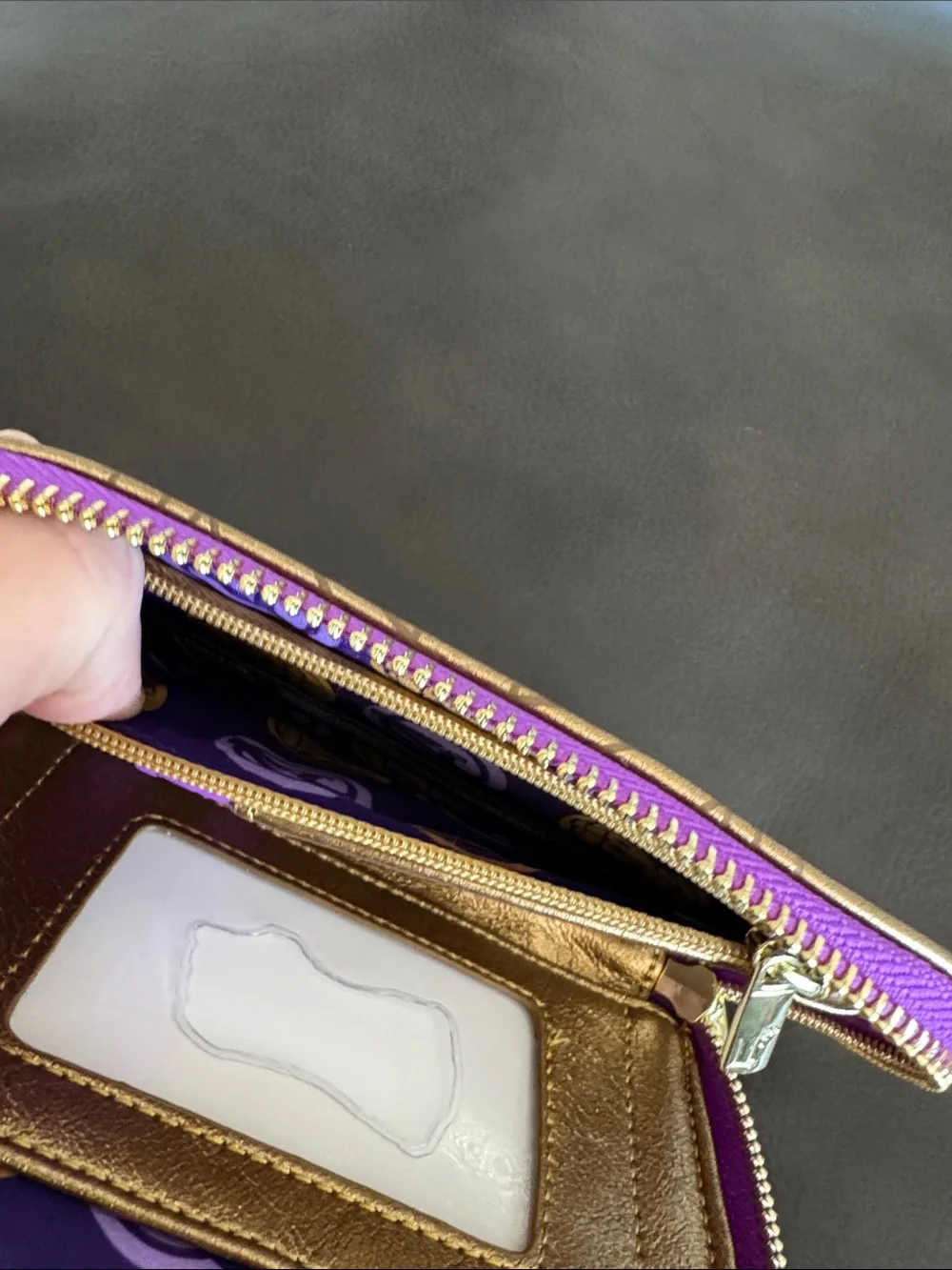 The Infinity Saga Marvel Studios Loungefly Shine Thanks Gauntlet Zip Wallet NWT